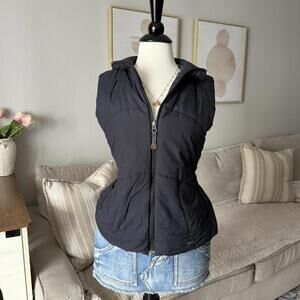 Black Puffer Zip Vest (Lole)